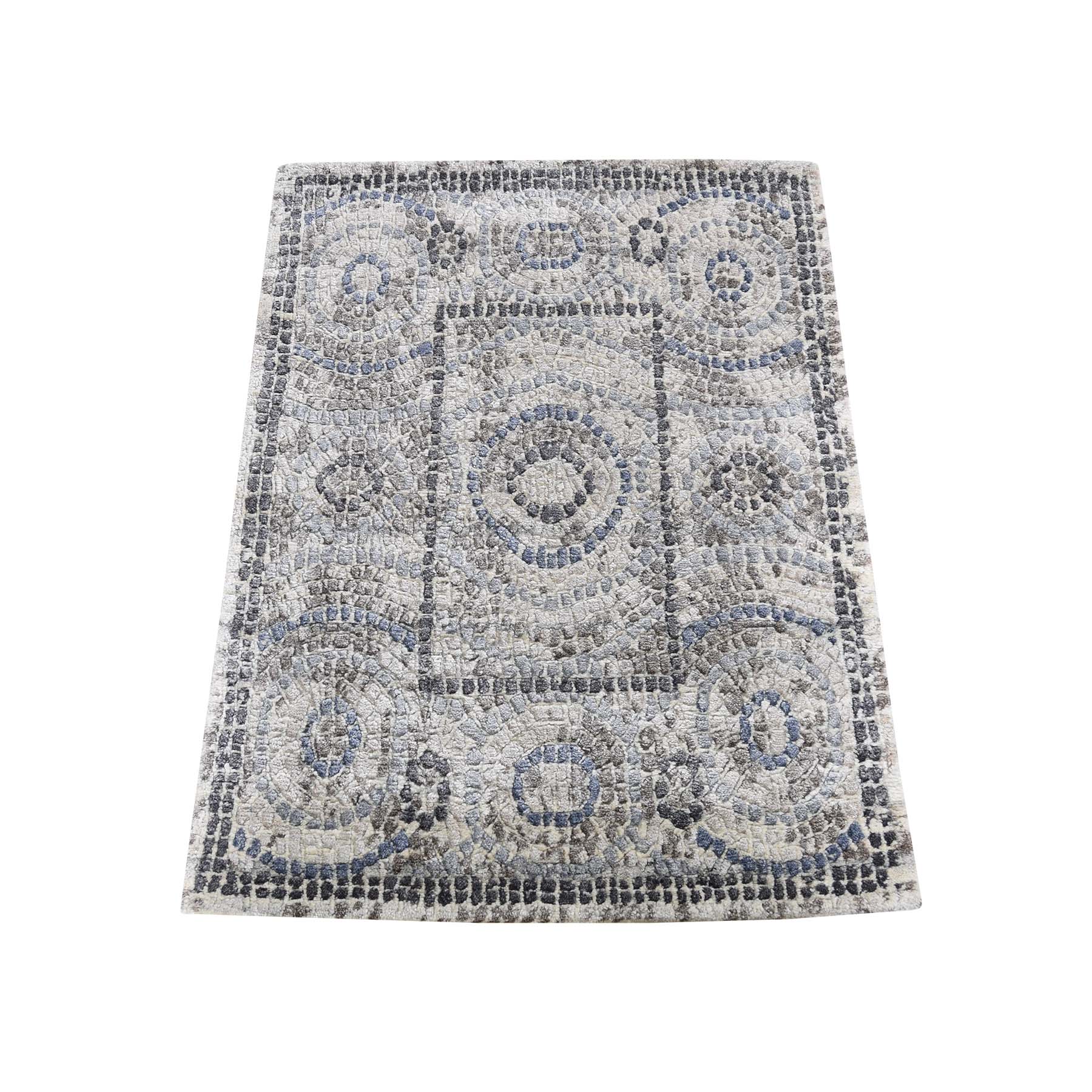 Transitional Silk Hand-Knotted Area Rug 2'2